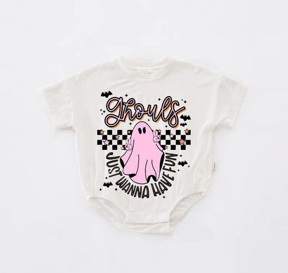Baby Halloween t-shirt Bubble Romper - Ghouls Just wanna have Fun Hippo Boutique