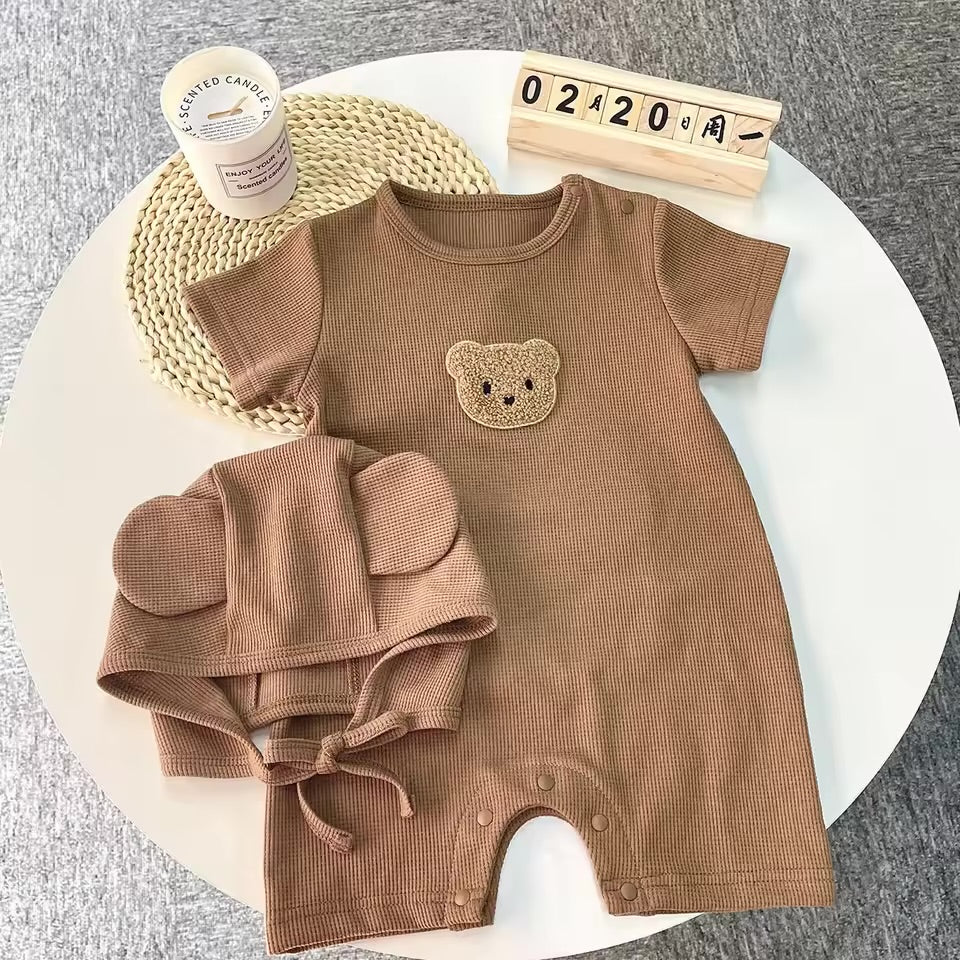 Bear Romper Bodysuit with Hat Hippo Boutique