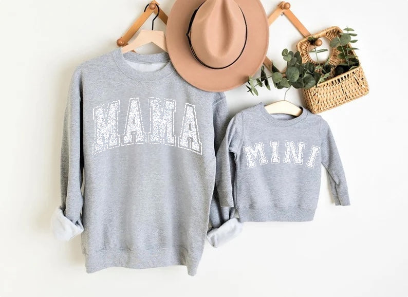 Glitter Mama & Mini Matching Sweatshirts - Grey Hippo Boutique