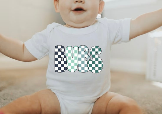 Checkered Bubs newborn baby bodysuit romper Hippo Boutique