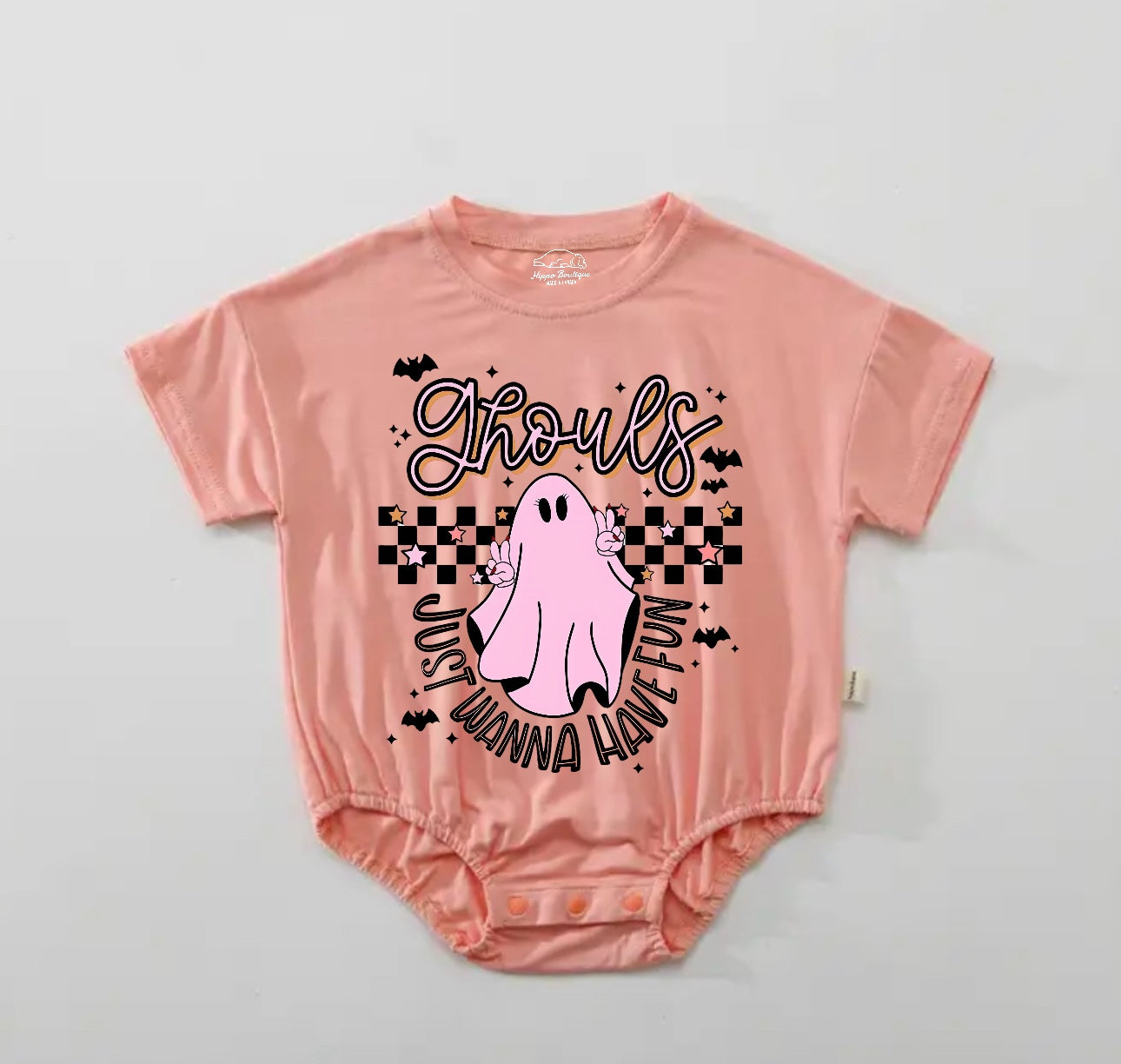 Baby Halloween t-shirt Bubble Romper - Ghouls Just wanna have Fun Hippo Boutique