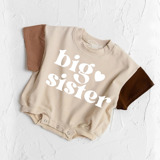 Big Sister baby Color Block T-Shirt Bubble Romper Hippo Boutique