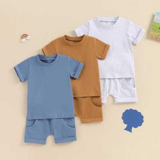 Baby and Toddler t-shirt & pocket shorts outfit Hippo Boutique
