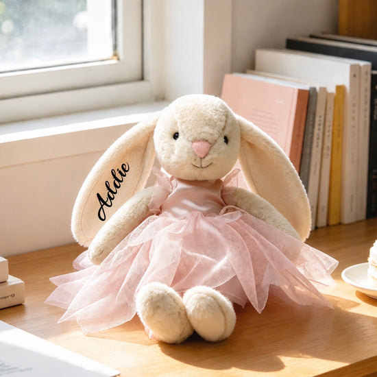 personalized bunny
ballerina bunny
ballet dancer gift
dance recital gift
personalized plush
custom name bunny
stuffed bunny
pink tutu bunny
ballet gift girl
dancer gift
girls birthday gift
Easter bunny gift
baby girl gift