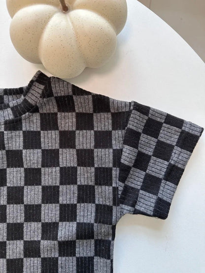 Cool Kid Baby & toddler checkered shorts and t-shirt outfit Hippo Boutique