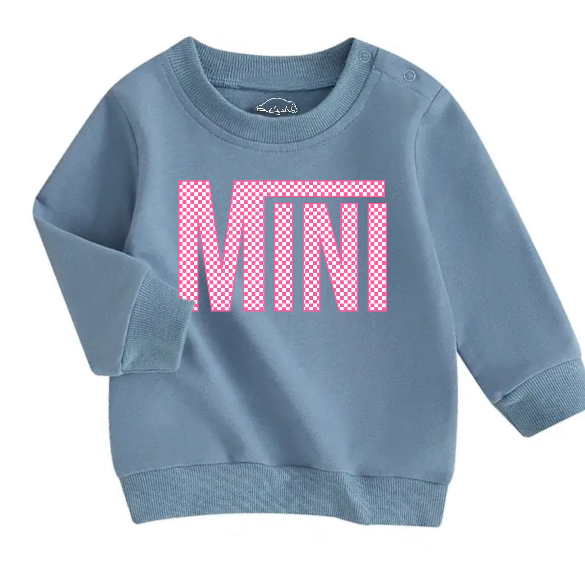 Pink Checkered Mini Baby & toddler sweatshirt Hippo Boutique