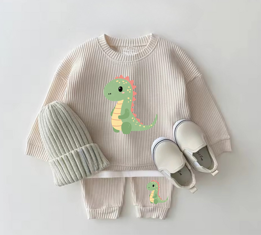 0-3Y Spring Baby Clothes Set Casual Infant Boys Hoodie and Pants 2Pcs Suit Toddle Girls Loose Pullover Outfit Sports Clothing Dino outfit 