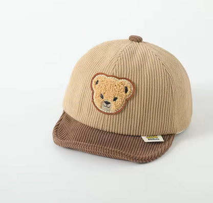 Teddy Bear Soft Edge Corduroy Baby Hats Hippo Boutique