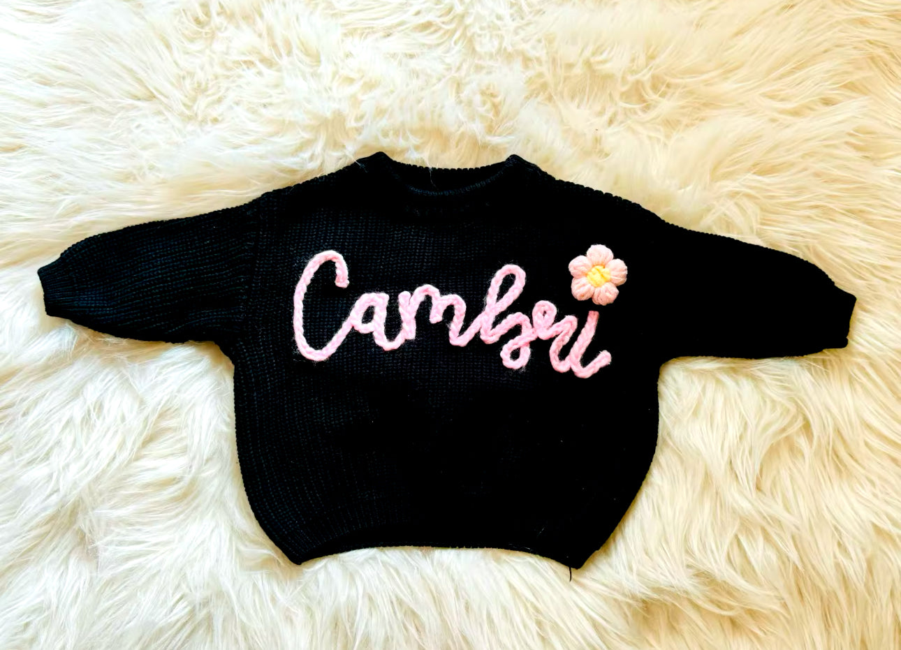 Personalied Name Newborn Baby & Kids Embroidered Knit Sweaters z Hippo Boutique