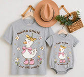 Mama & Mini Matching T-Shirts & Romper - Goose on the loose Hippo Boutique