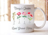 Mama’s Garden Personalize Birth Flower and kids names coffee mug Hippo Boutique