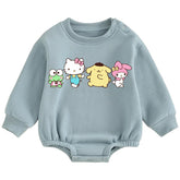 Soft warm fleece kitty Oversized Sweatshirt Romper Hippo Boutique