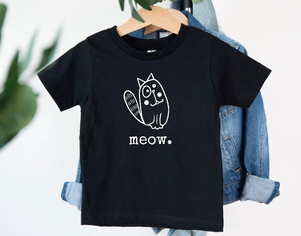 Meow Cat Baby & Toddler tshirt Hippo Boutique