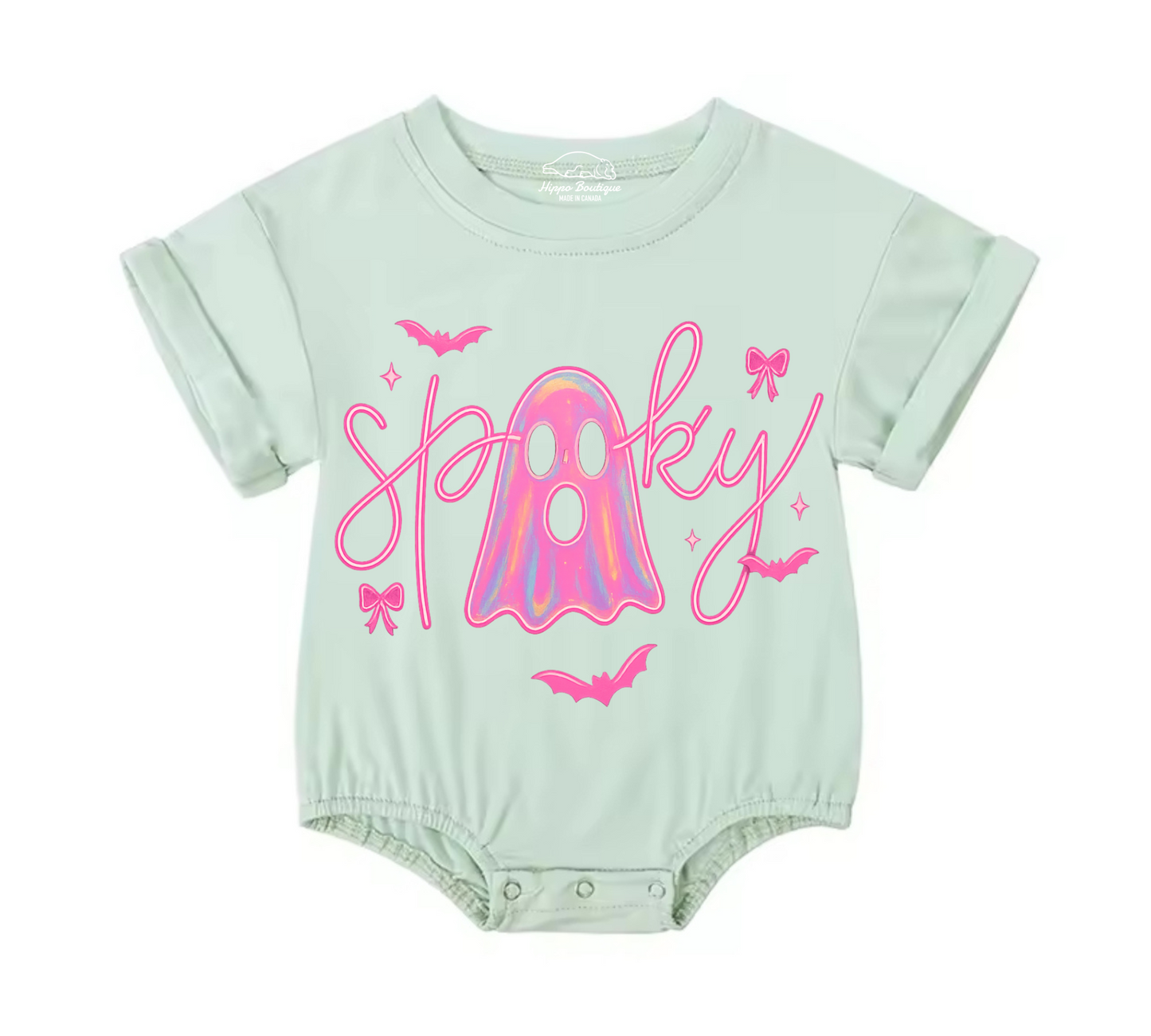 Ghost Coquette Halloween Baby t-shirt Bubble Romper Hippo Boutique