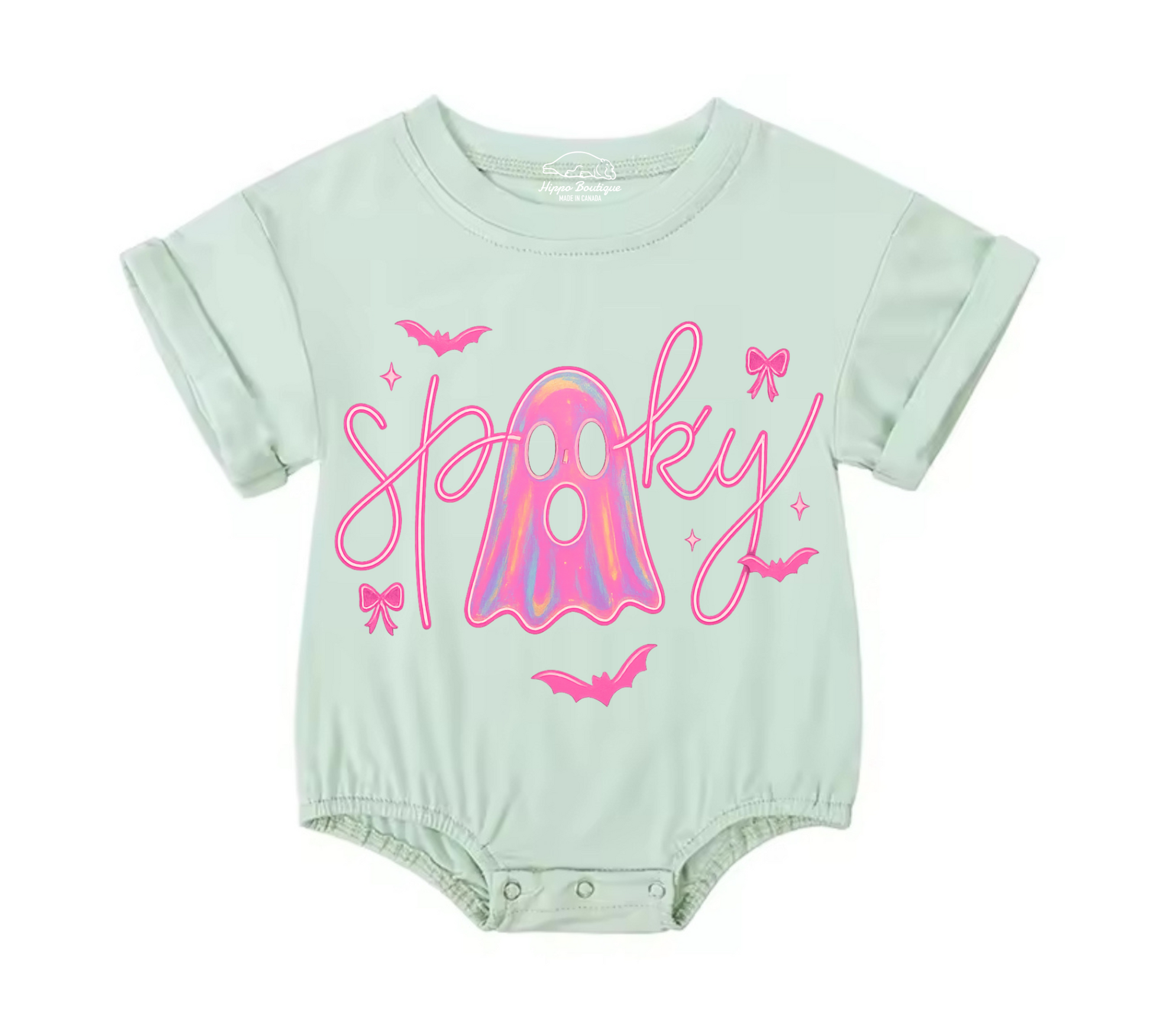 Ghost Coquette Halloween Baby t-shirt Bubble Romper Hippo Boutique