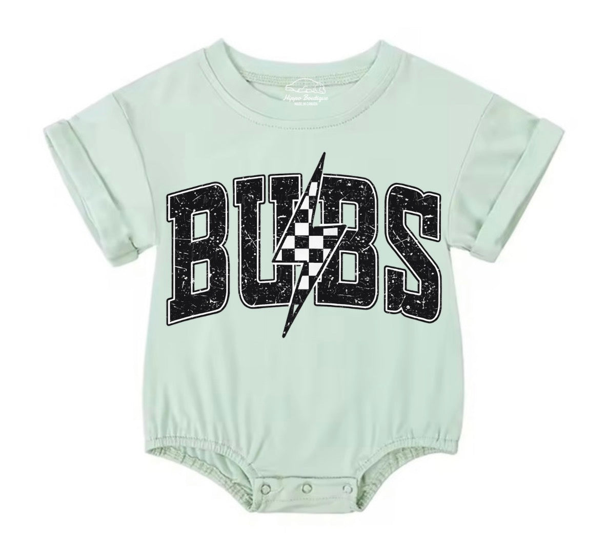 Baby t-shirt Bubble Romper - Bubs Lightning Hippo Boutique