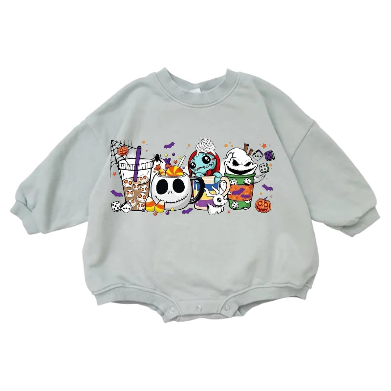 Nightmare Cotton Baby Halloween Sweatshirt Romper Hippo Boutique