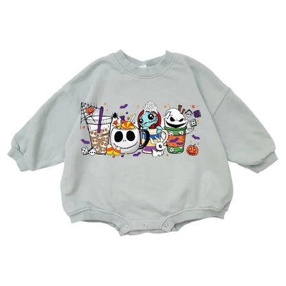 Nightmare Cotton Baby Halloween Sweatshirt Romper Hippo Boutique
