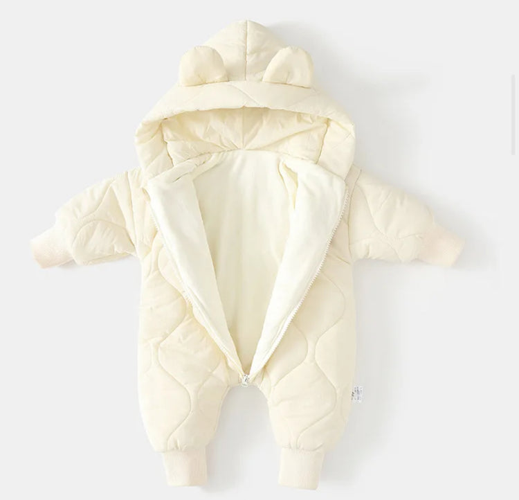 Teddy Bear Baby Snowsuit One Piece Hippo Boutique
