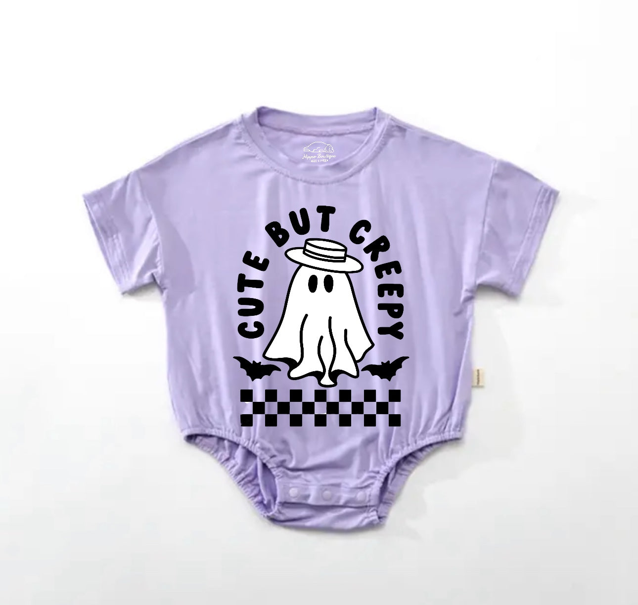 Baby Halloween t-shirt Bubble Romper - Cute but Creepy Ghost Hippo Boutique