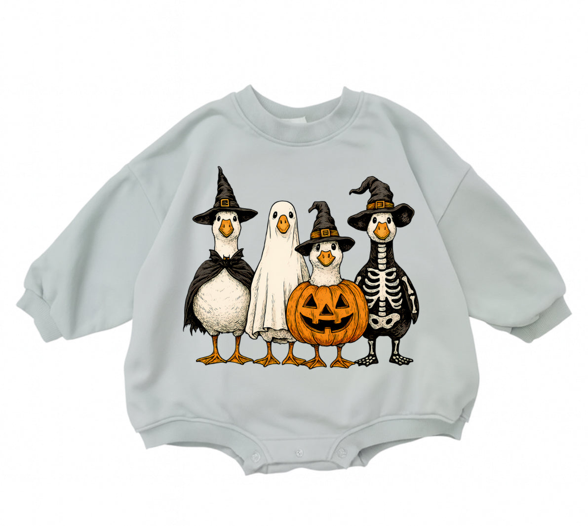 Baby Cotton Sweatshirt Romper - Pretty Fly Hippo Boutique