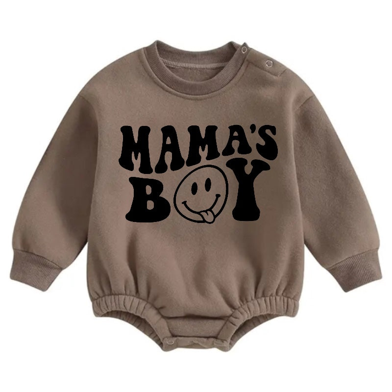 Soft warMama’s Boy fleece Baby Boy Oversized Sweatshirt Romper Hippo Boutique