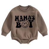 Soft warMama’s Boy fleece Baby Boy Oversized Sweatshirt Romper Hippo Boutique