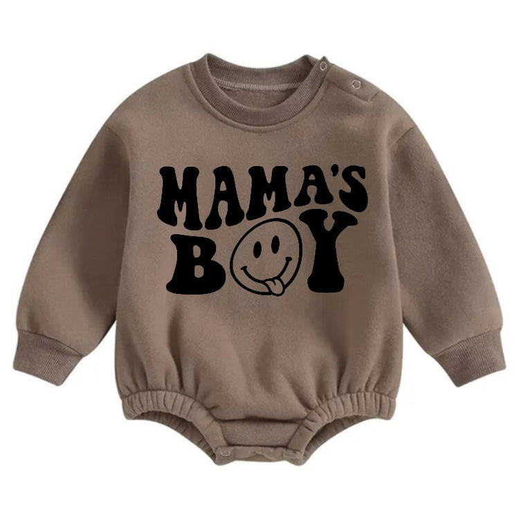 Soft warMama’s Boy fleece Baby Boy Oversized Sweatshirt Romper Hippo Boutique