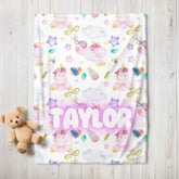 Unicorn Baby Name Blanket Custom Hippo Boutique