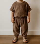 Organic Cotton Baby & Toddler Pants – Neutral Loose Fit Hippo Boutique