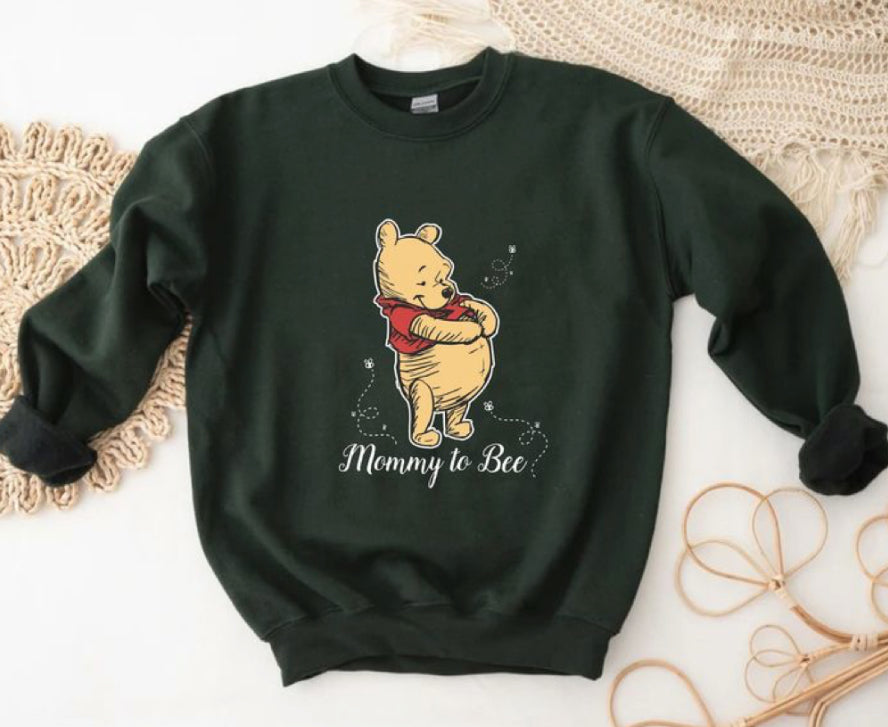 Mommy to Bee Pooh Women’s Crewneck Sweatshirts Hippo Boutique