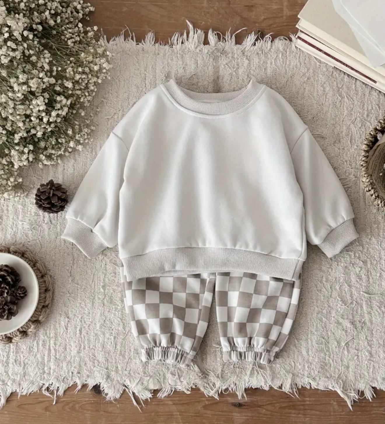 Baby & Toddler Checkered Jogger Set Hippo Boutique