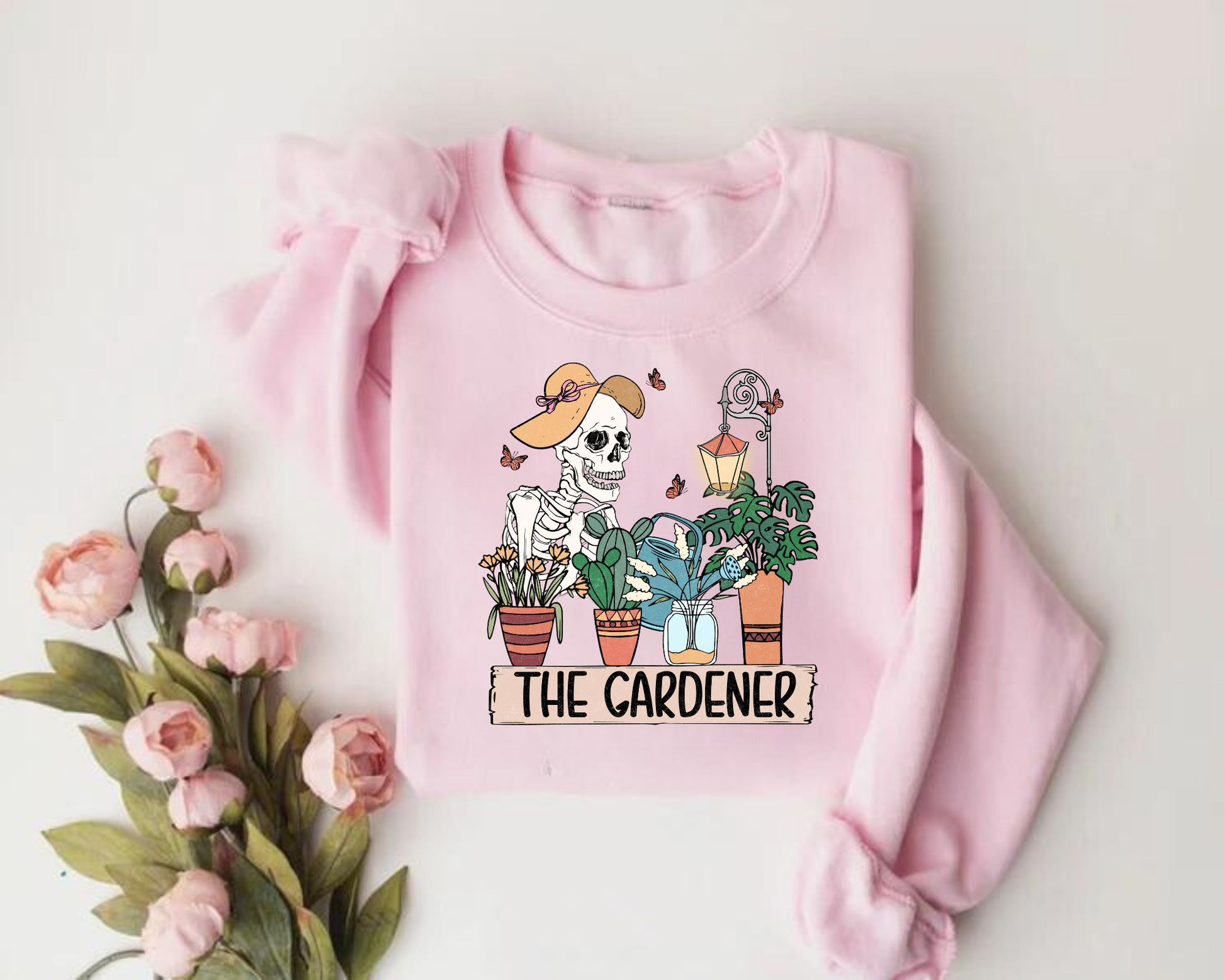 Women’s Crewneck Sweatshirts - The Gardener Skeleton Hippo Boutique