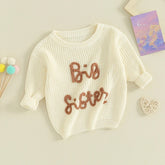 Knit Embroidered Big Sister sweater Hippo Boutique
