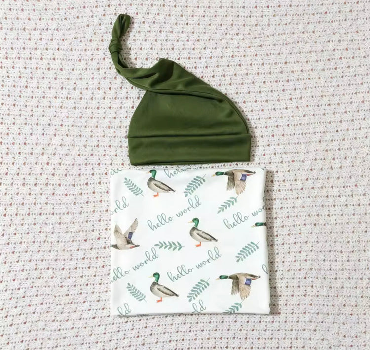 Welcome Home Duck Newborn Knot Gown Outfit Hippo Boutique