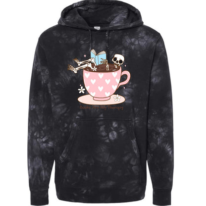 Books are My Therapy Tie Dye Hoodies Hippo Boutique