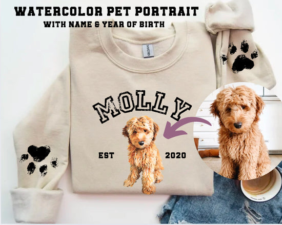 Custom Pet Portrait Sweatshirt Hippo Boutique