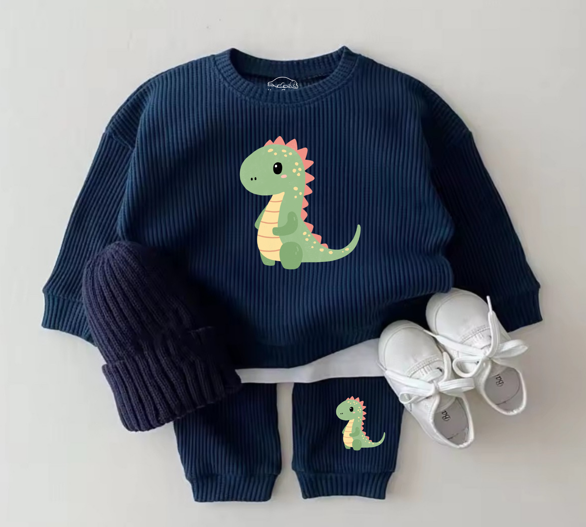 Baby Waffle Knit Jogger Outfit - Floral Dachshund Hippo Boutique