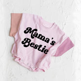 Mama’s Bestie baby Color Block T-Shirt Bubble Romper Hippo Boutique