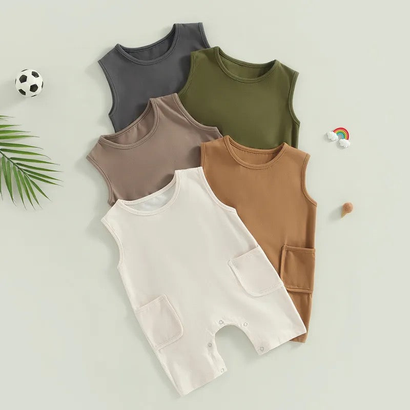 Baby & toddler sleeveless romper bodysuit Hippo Boutique