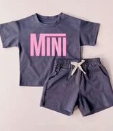 Checkered Mini Baby Girl T-Shirt & Shorts outfit Hippo Boutique