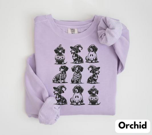Halloween Weiner Dog Ghost Sweatshirts Hippo Boutique
