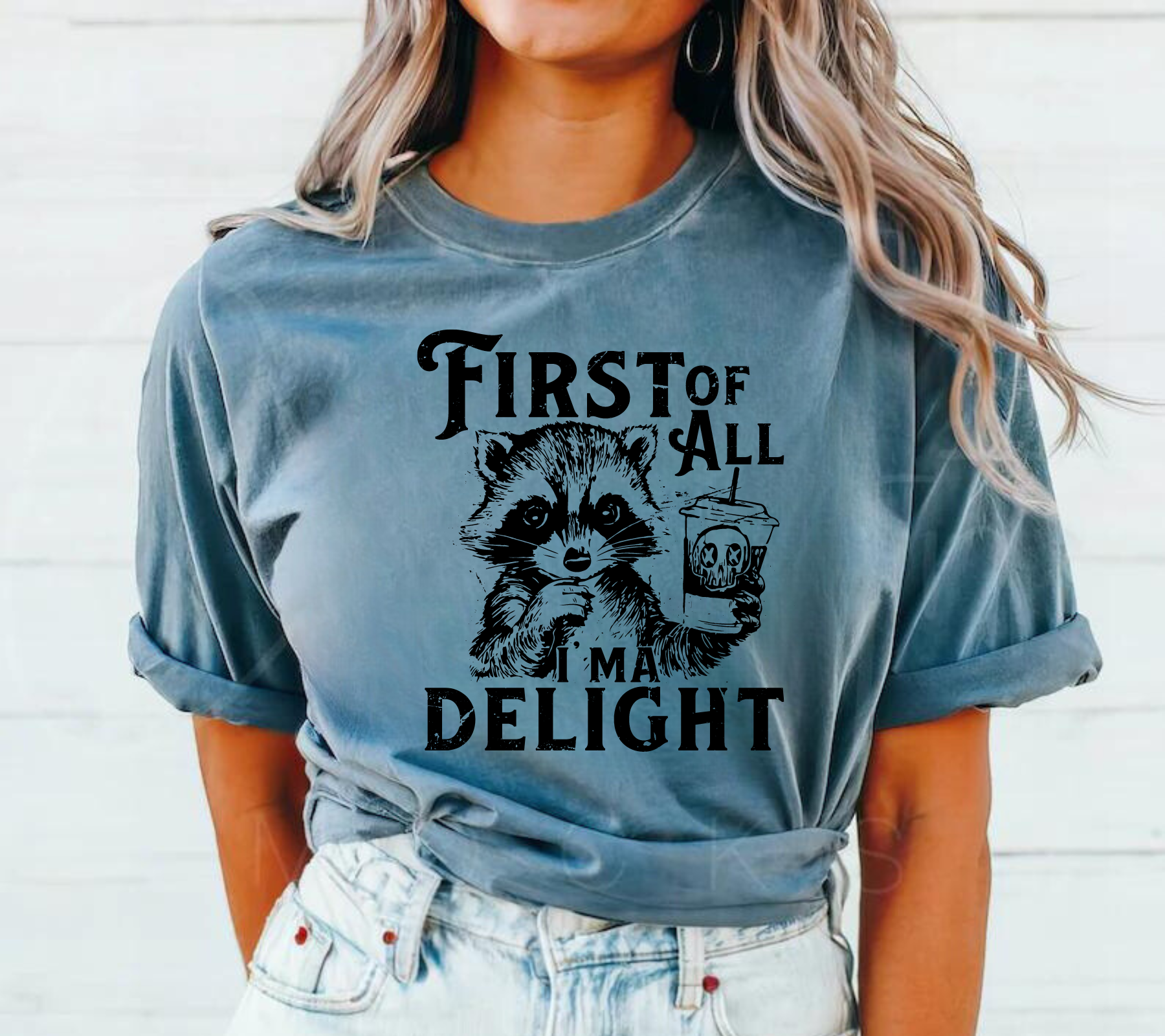 First of all I’m a Delight Raccoon T-Shirt Hippo Boutique