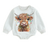 Christmas Highland Cow fleece Baby Oversized christmas Sweatshirt Romper Hippo Boutique