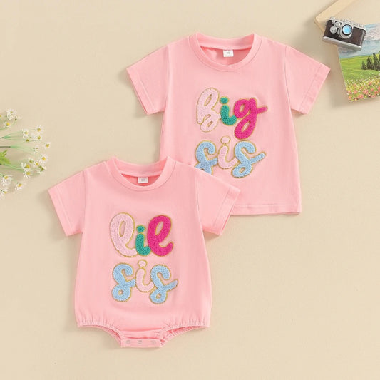 Big Sis T-Shirt & lil sis T-Shirt Rompers Hippo Boutique