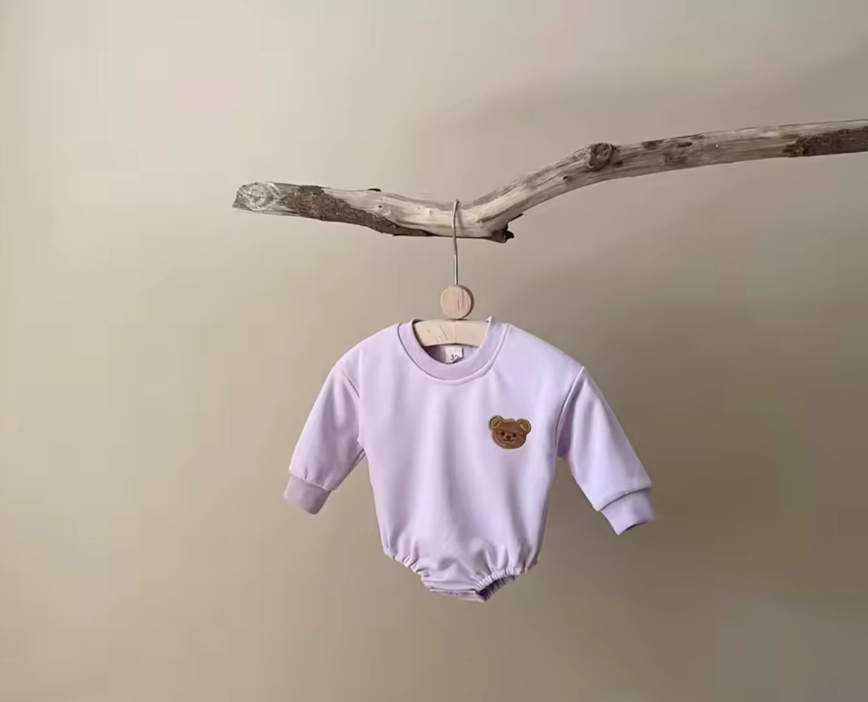 Teddy Bear Sweatshirt Romper Bodysuit Hippo Boutique