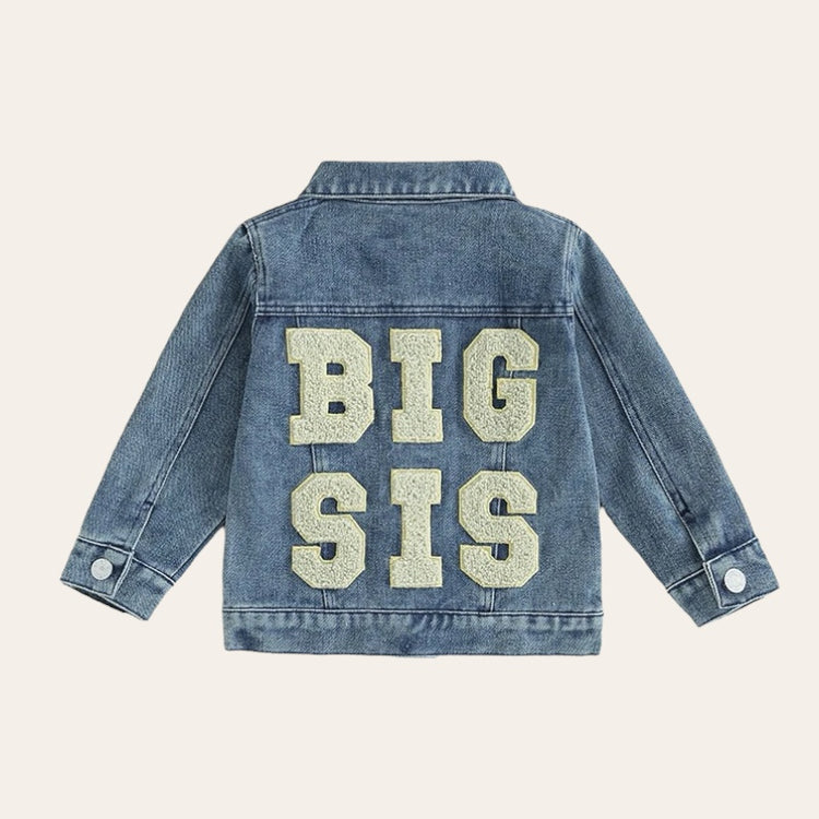 Big Sis Lil Sis Embroidered Baby & Toddler Jean Jacket Hippo Boutique