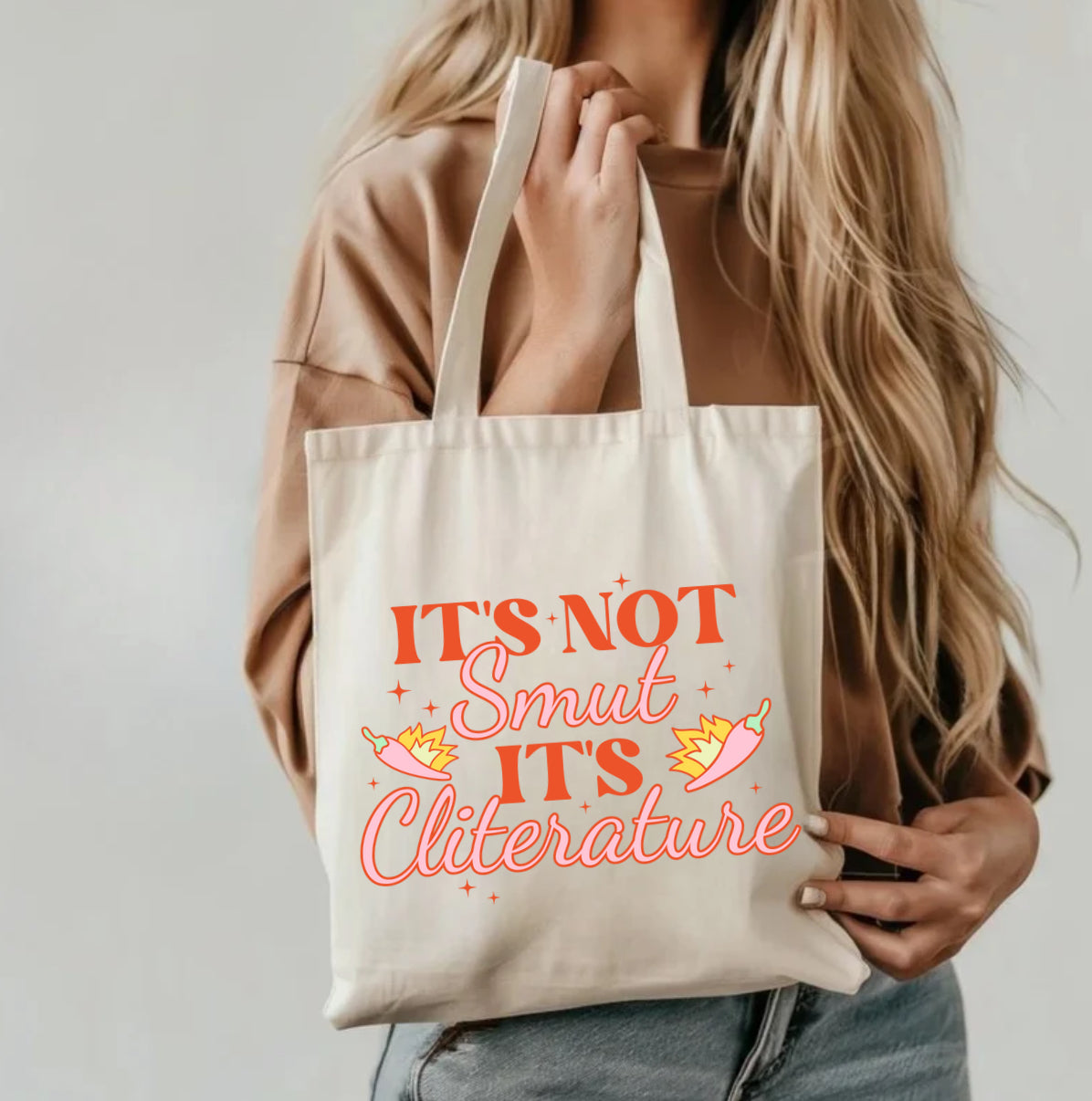 Its not smut it’s cliterature Bookish Tote Shoulder Bag Hippo Boutique