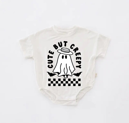 Baby Halloween t-shirt Bubble Romper - Cute but Creepy Ghost Hippo Boutique