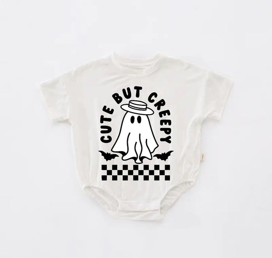 Baby Halloween t-shirt Bubble Romper - Cute but Creepy Ghost Hippo Boutique